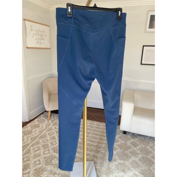 Laser Cut Pocket Blue Athleisurecore Leggings Coastal Gym Baddie Stretchy - Picture 3 of 10